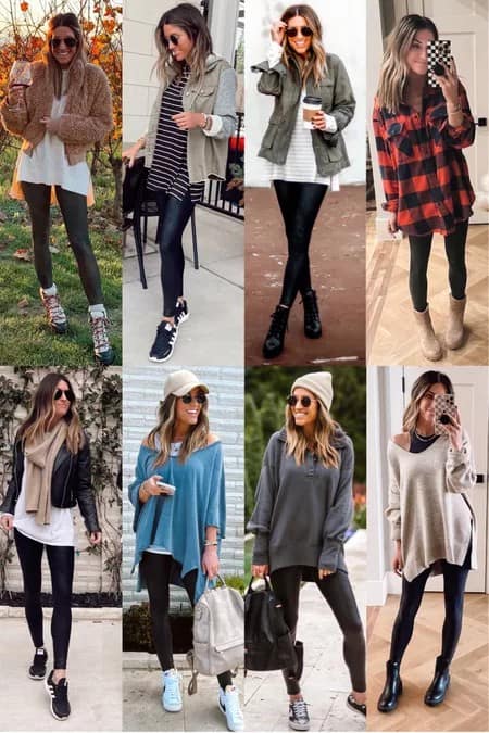 26 – Leather Leggings with Tunic & Sweater Dresses for Fall