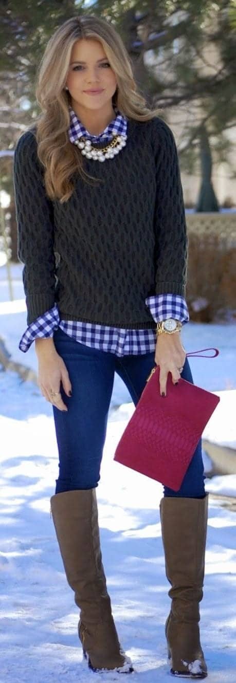 Sweater with Long Boots.