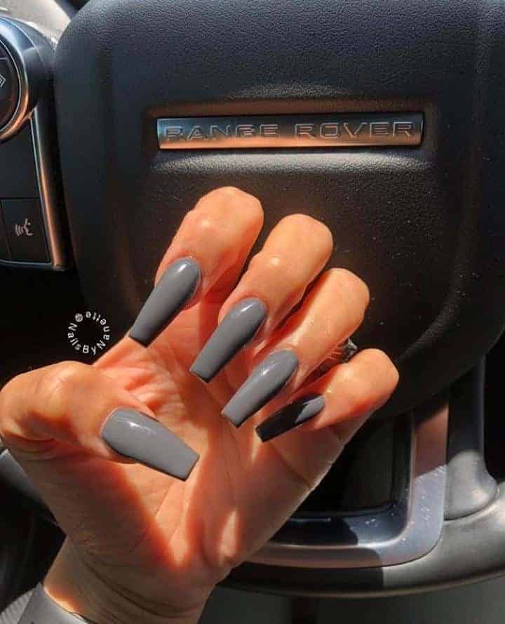 ↓ 9. Classic Black Coffin Nails