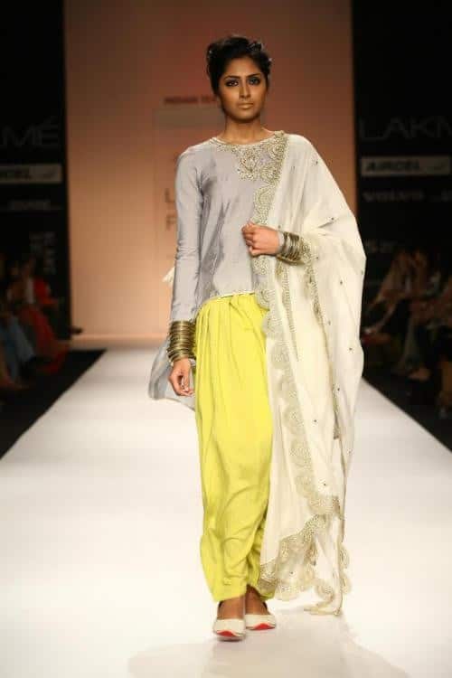 With a Hemline Kurta and Shawl