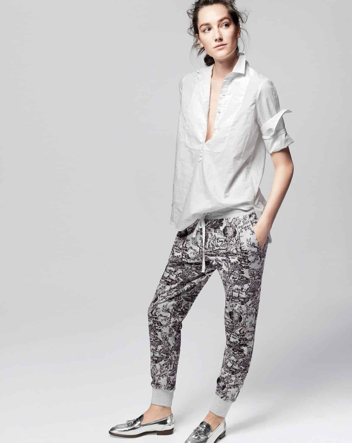 6 – Printed Sweatpants With Metallic Shoes