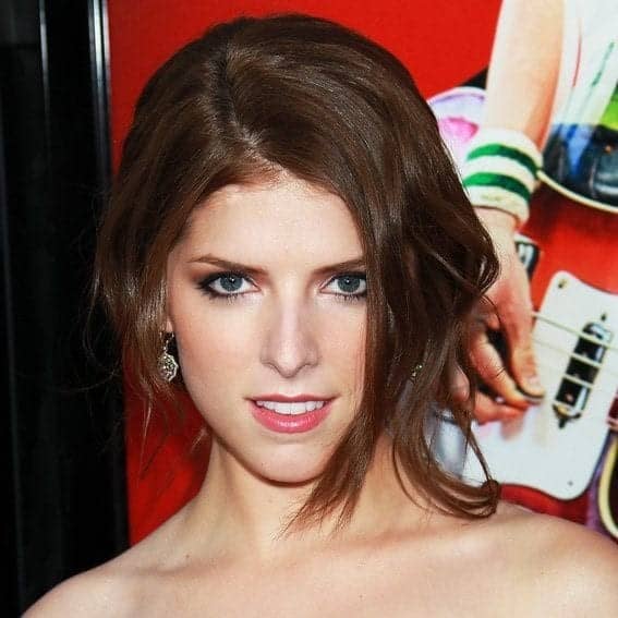 ↓ 19 – Anna Kendrick’s Side Part Updo for Medium Length Hair