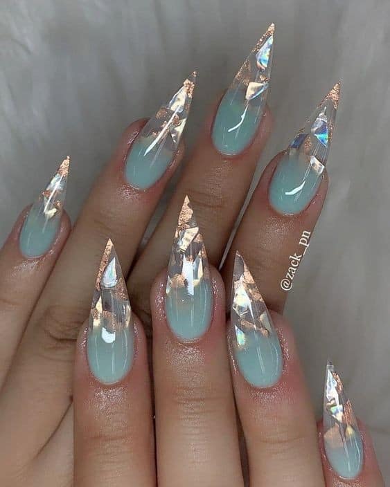 43 – Clear Marble Nail Art