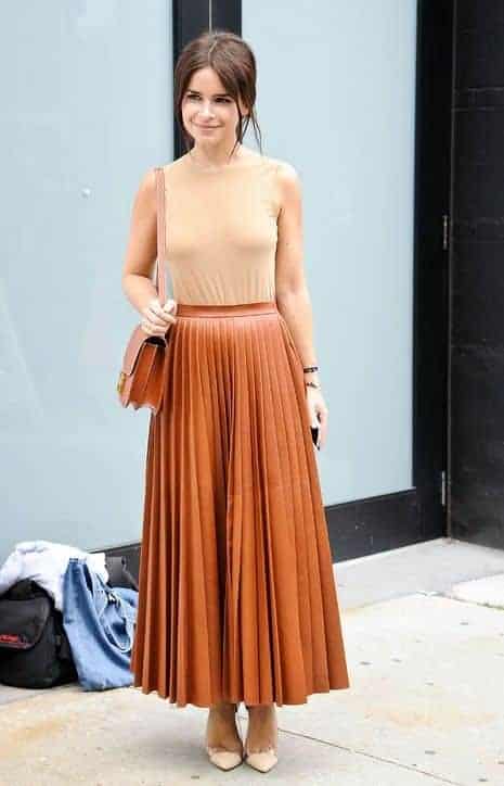 6 – Burnt Orange And Ivory Long Skirt Look