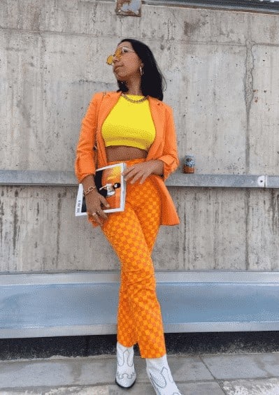 15 – Orange Checkered Pants Outfit