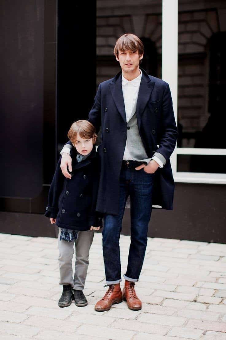 #07. Cropped Pants with Navy Blue Coat