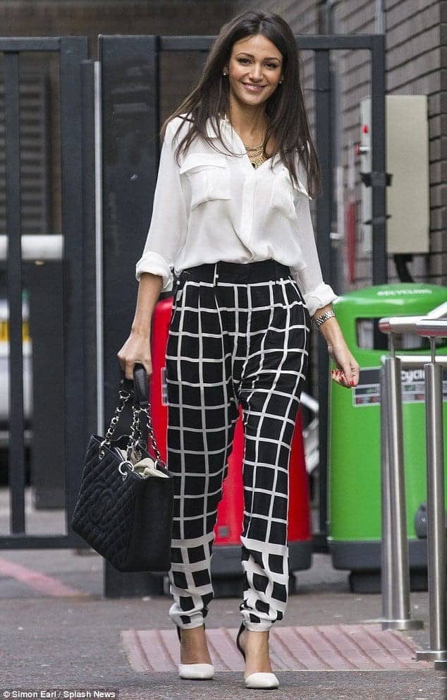 ↓ 10. Printed Pants for Work Attire