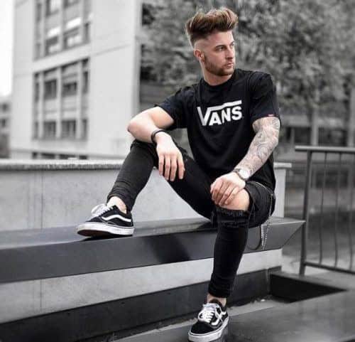 ↓ 28 – Black Vans Outfit For Guys