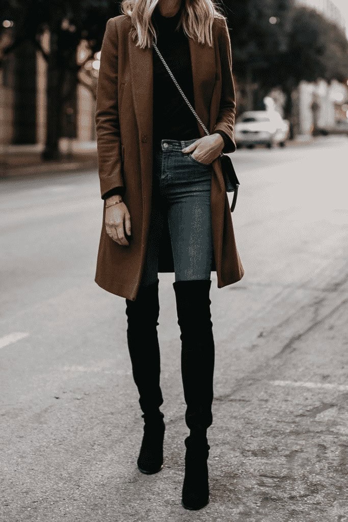 41 – Black Long Boots Outfit for Work