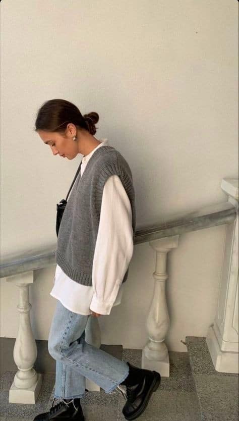 24 – Pair with a Vest and Oversized Blouse