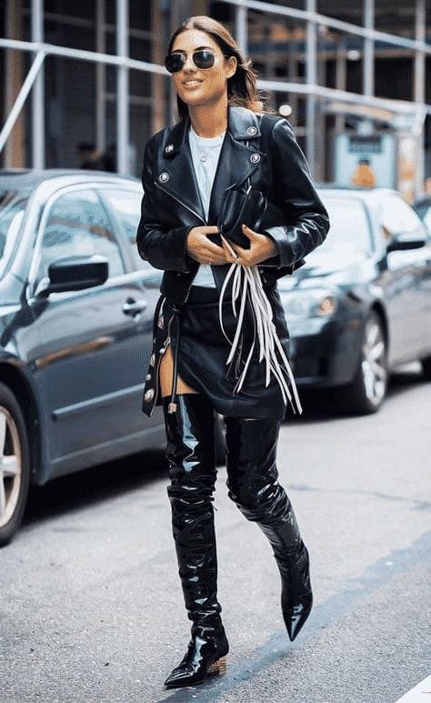 34 – Patent Leather Over-the-Knee Boots