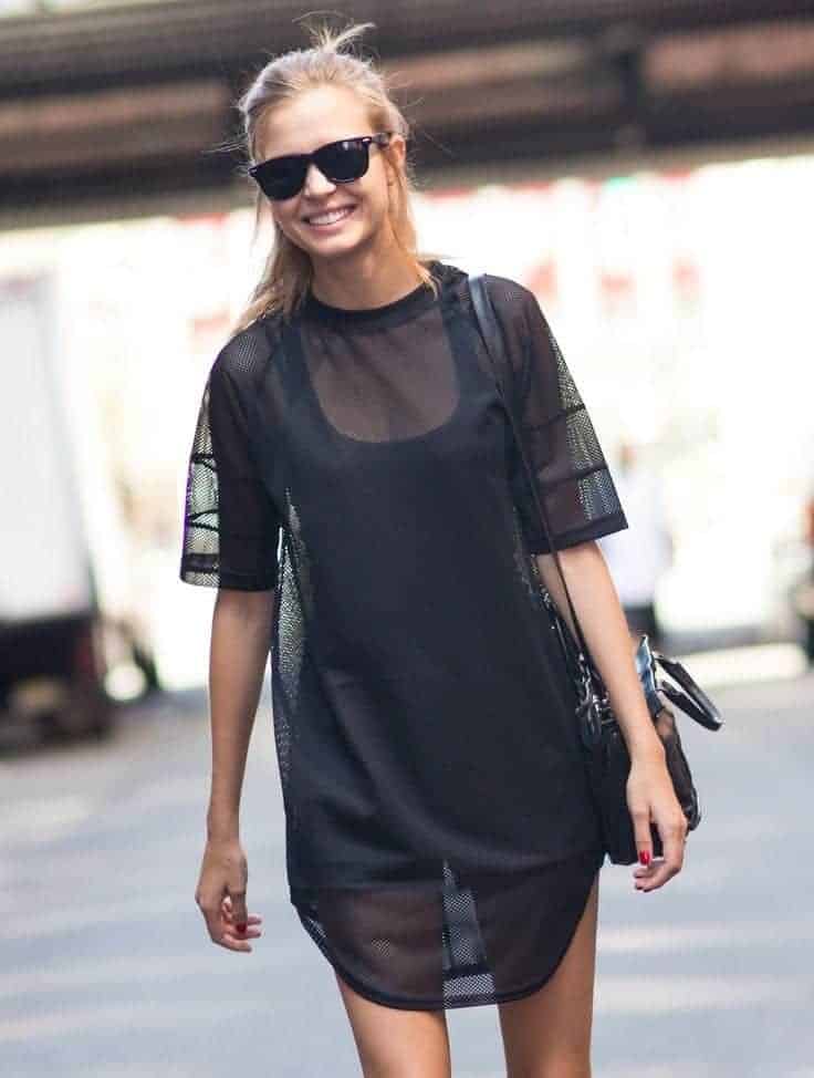 ↓ 21 – Casual Sheer Black Dress