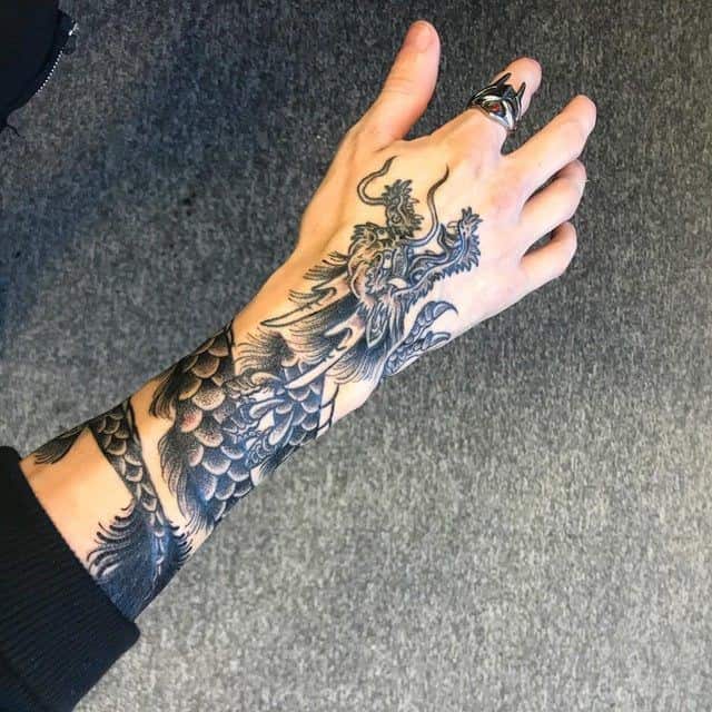 15 – Dragon Tattoo on Hand