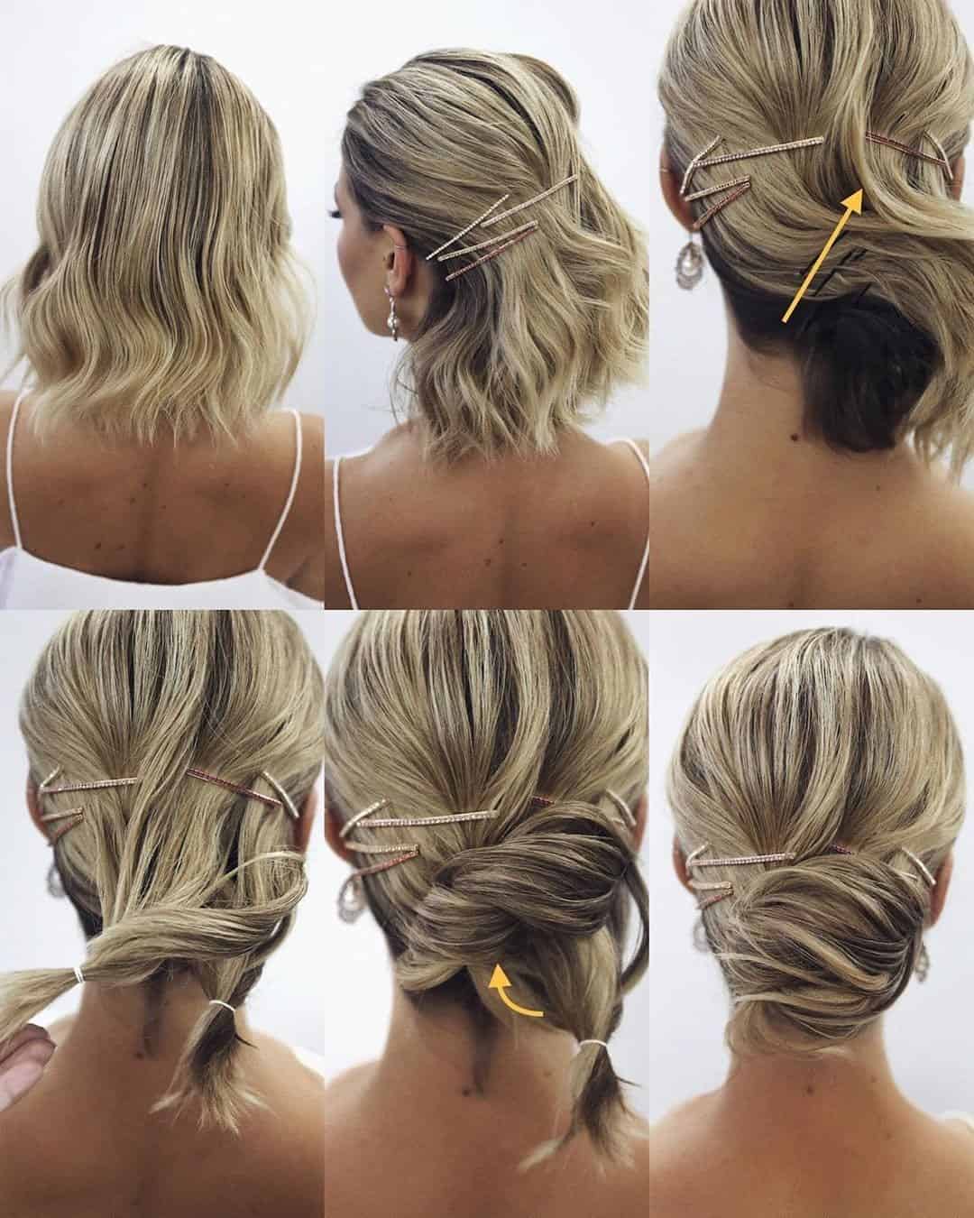 ↓ 56 – Easy Updo for Shoulder Length Hair