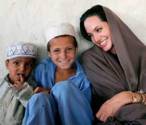 5 – Angelina Jolie in Islamic Head Scarf