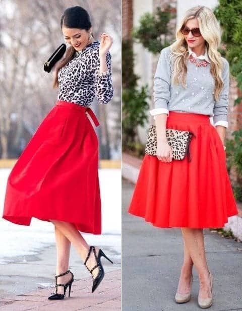 #1 – Cheetah Print and Red Skirt