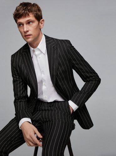 ↓ 4 – Black Pinstripe Suit