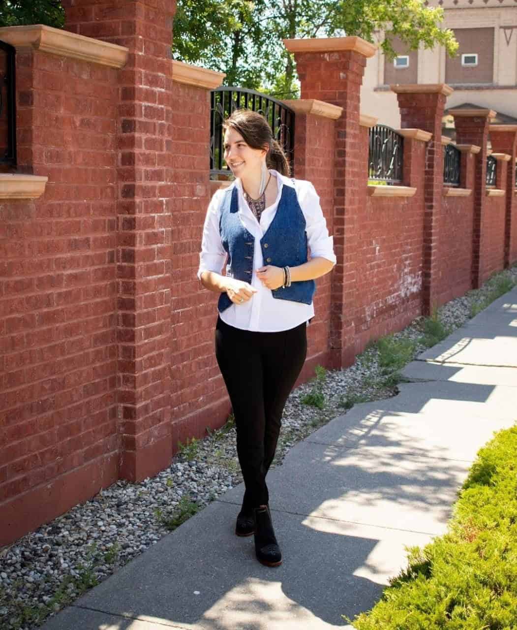 10 – Blue Vest With A White Button Down