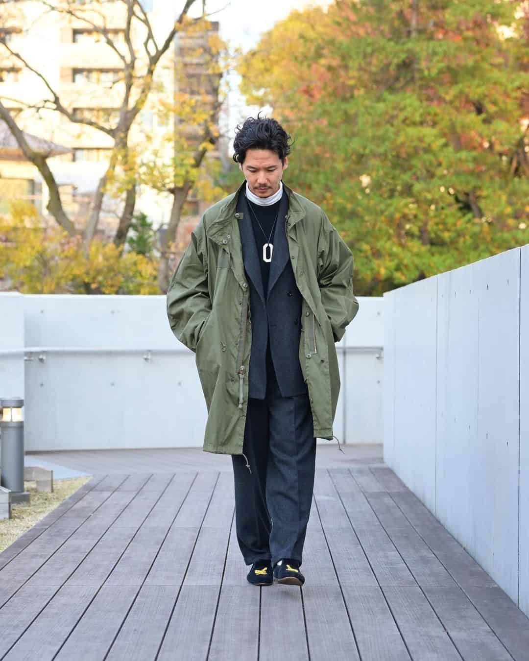 18 – Olive Green Raincoat for A Sophisticated Look