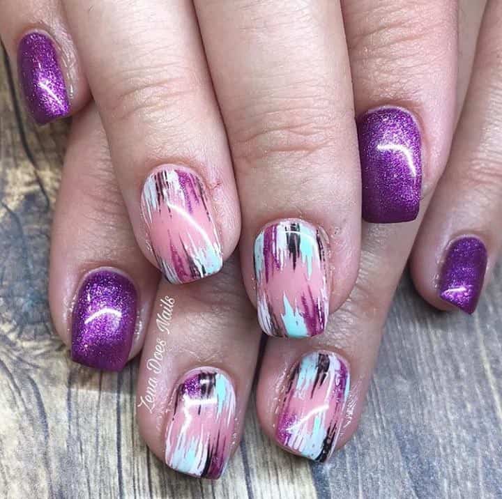 ↓ 35. Easy Abstract Nail Art Design