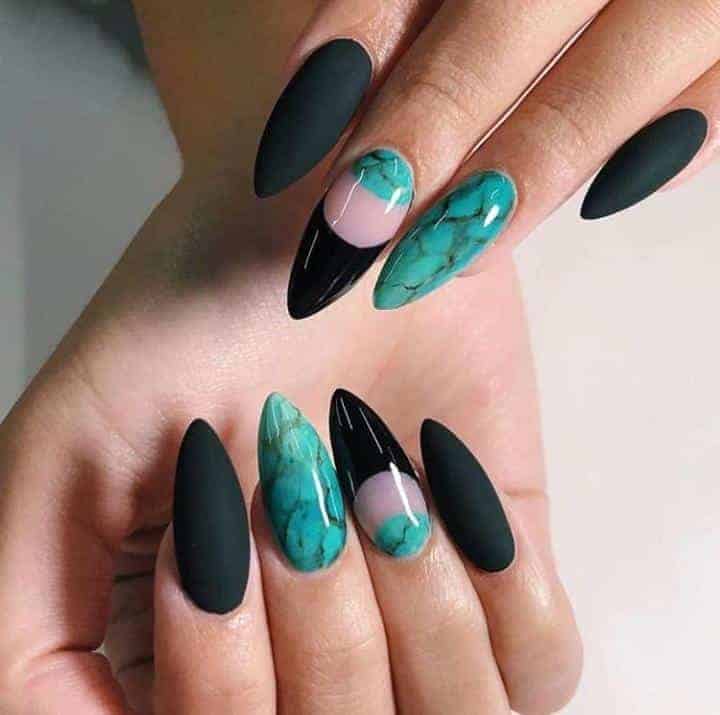 ↓ 60. Marbled Nail Art