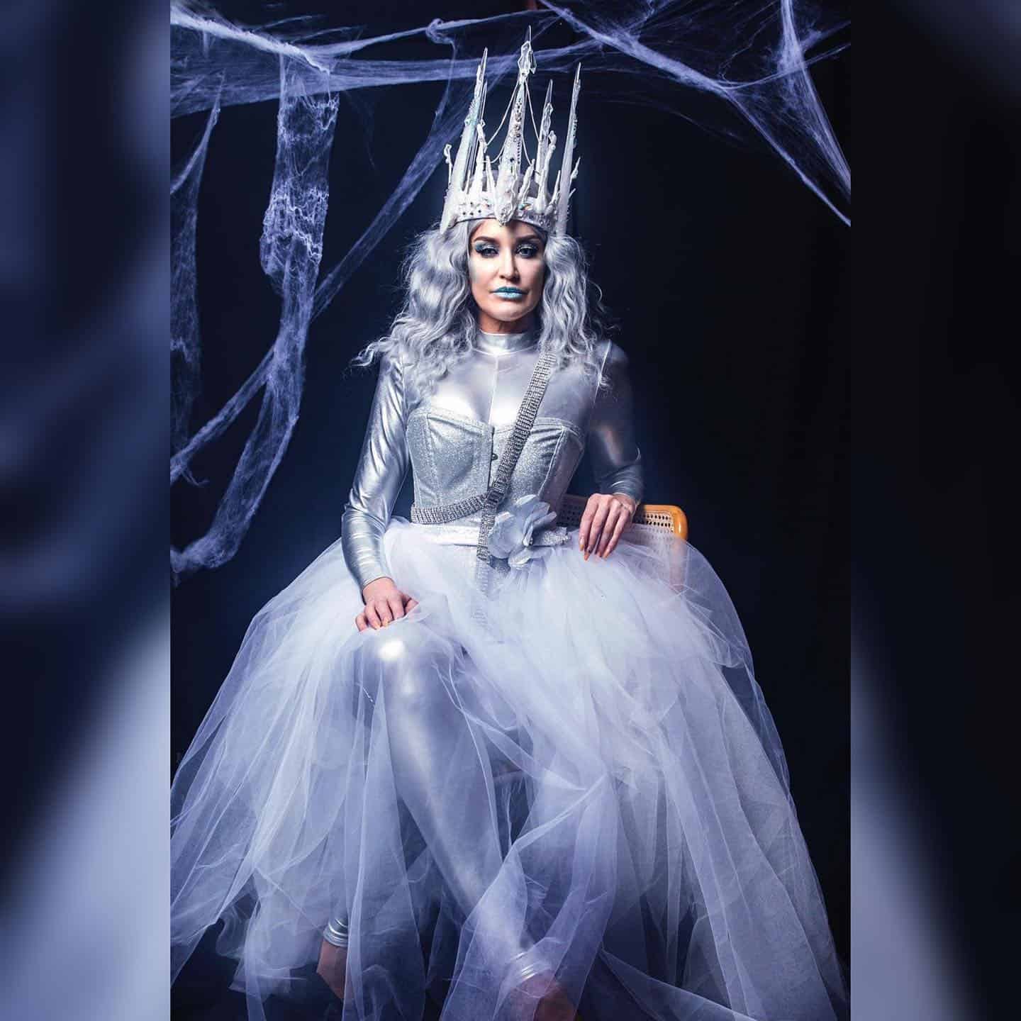 6 – Frosty Ice Queen Outfit With Metallic Body Suit and Glittery Corset Top