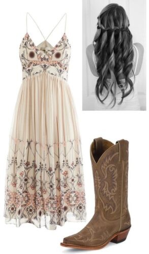 25 – Cute Country Girl Look for School Prom