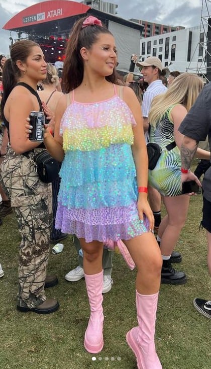 14 – Pastel Rainbow Mini Dress With Boots