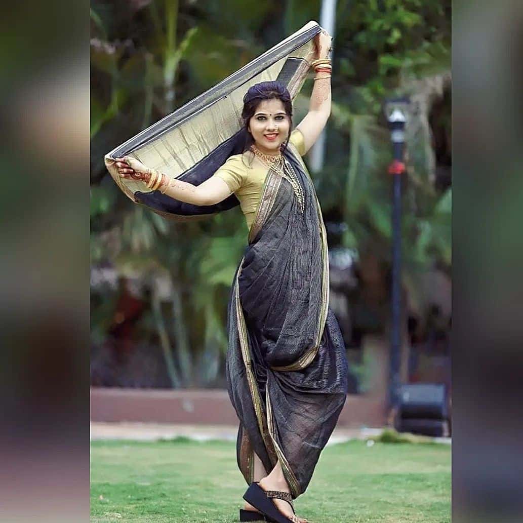 Black Dhoti Style Saree Design