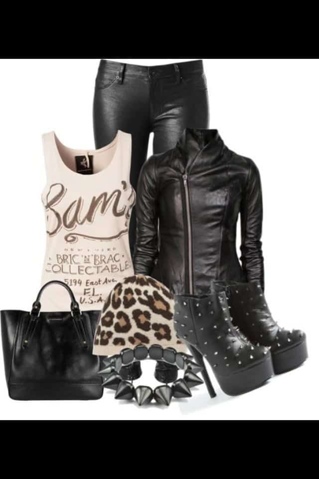 Studded biker boots