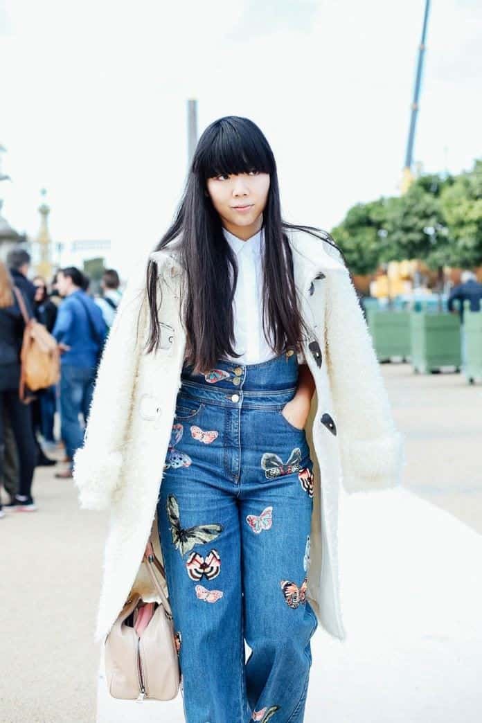 ↓25- Fall Look with Embroidered Denim