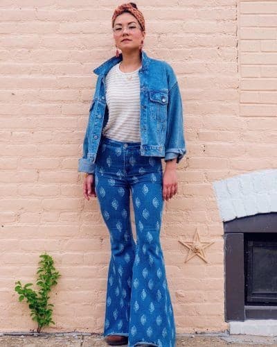 ↓ 28 – Printed Denim Pants