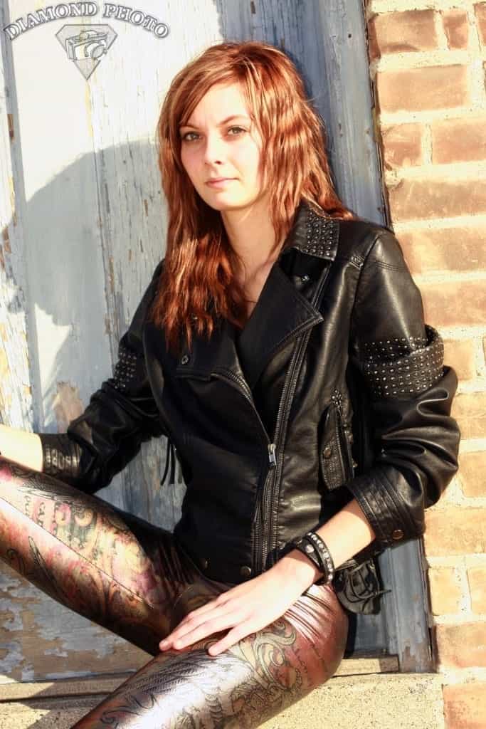 Hot Babe in Biker Clothes