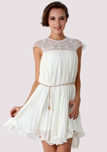 #1 Beautiful Pleated White Frock