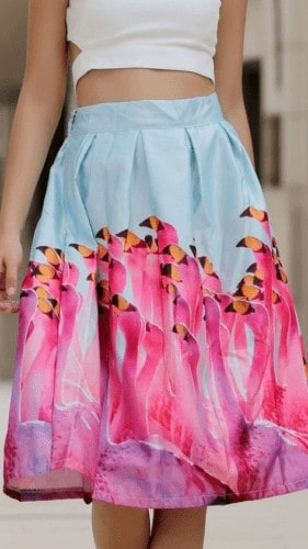 ↓ 24 -Flamingo Printed Skirt