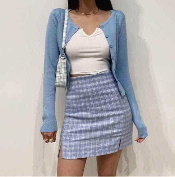 ↓ 26 – Cute Outfits with Plaid Skirts