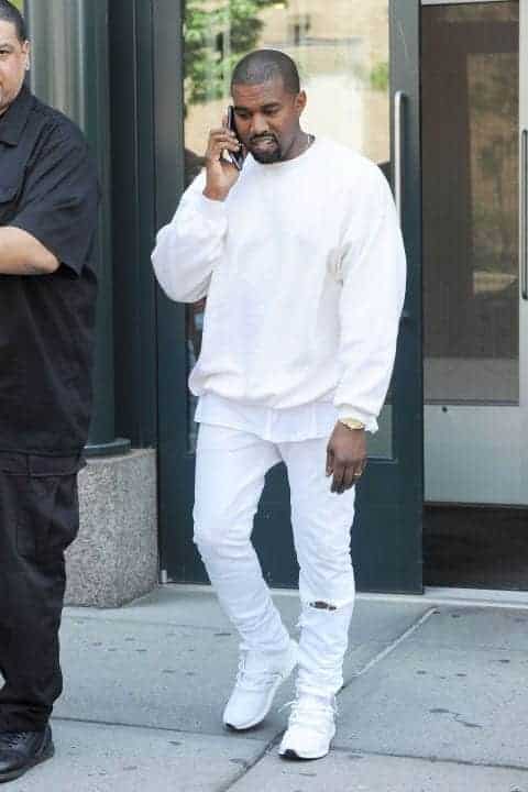 ↓ 6 – Kanye West White Jeans