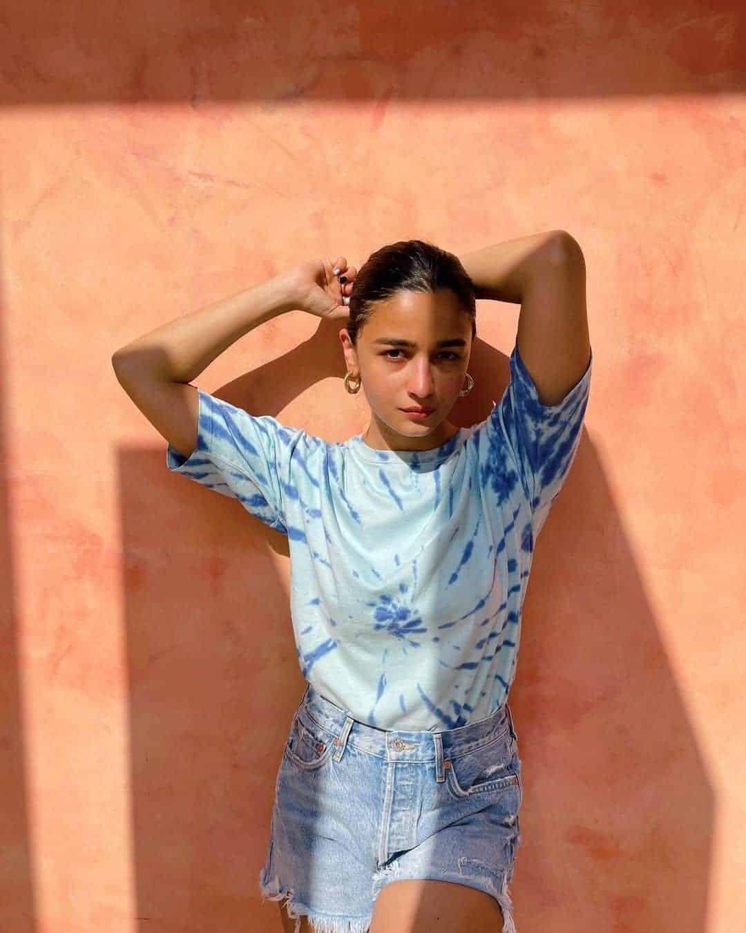 5 – Alia Bhatt’s Tie and Dye Tee-Shirt with Shorts