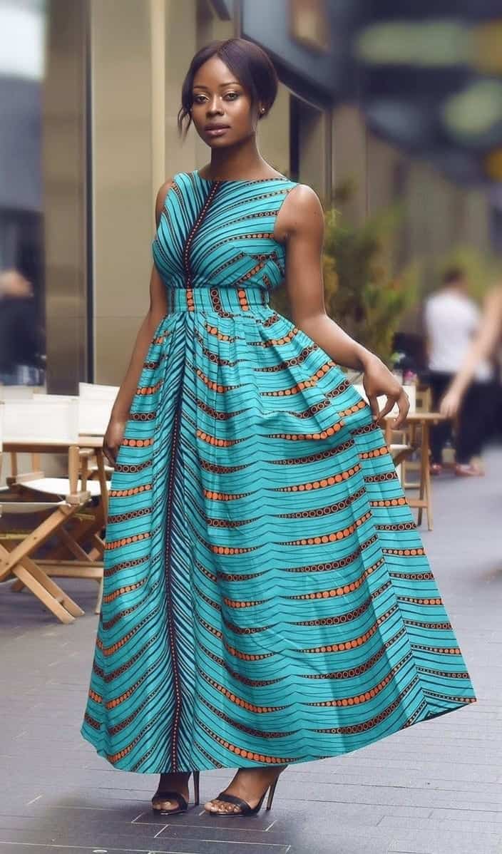 ↓ 27 – Long Flowy Kitenge Dresses