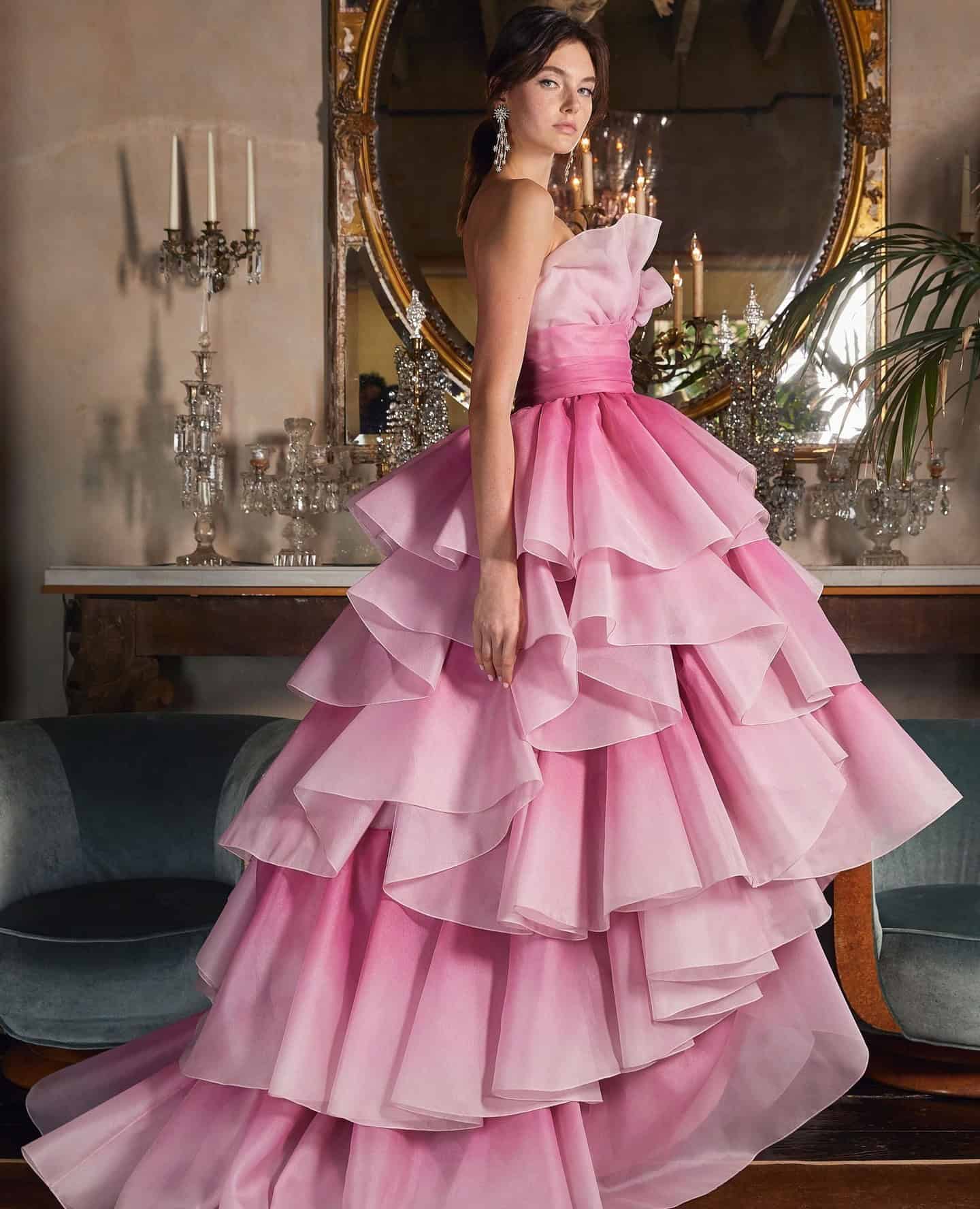 Tiered Ball Gown Worn With a Low Bun – A Princess Dream