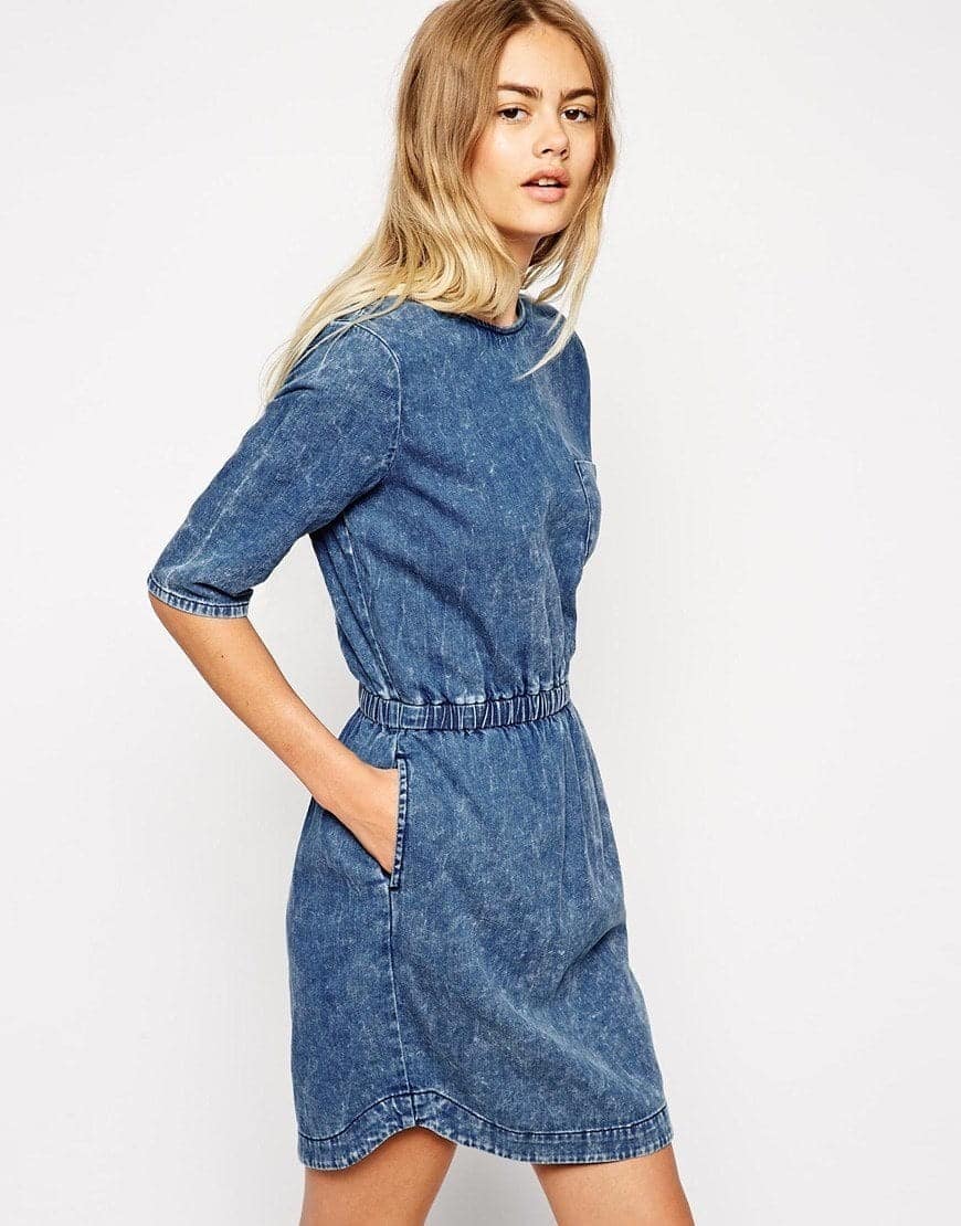 25 – Stylish Denim Dress With Pockets, Cinched At The Waist