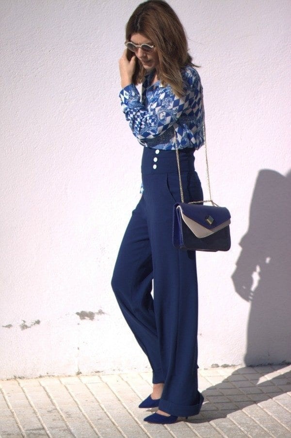 ↓ 3- How to Wear Palazzos at Work/Office