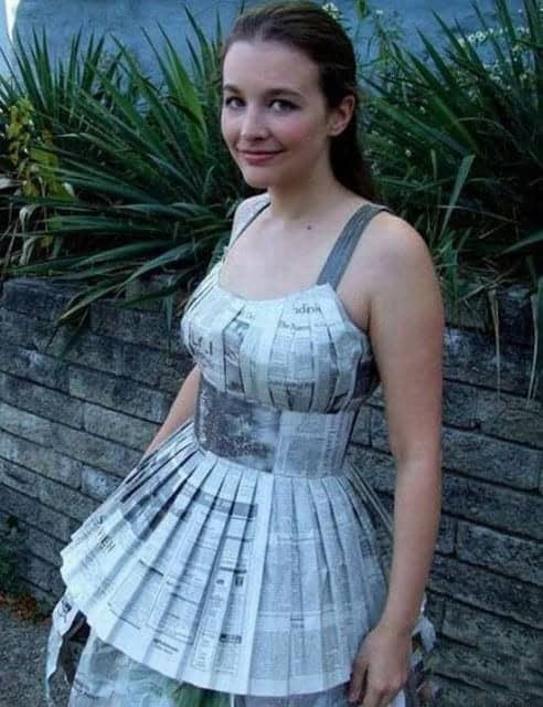 24 – A Corset Dress Made With Newspapers