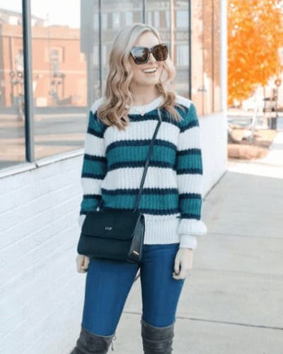 ↓15. Fun Stripey Look for Autumn