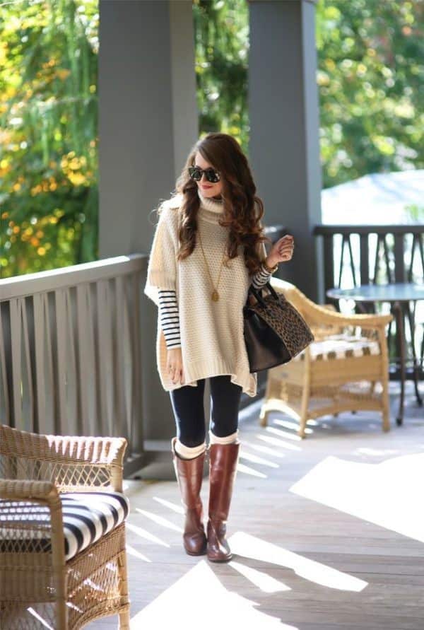 39 – Wear Long Boots With Turtleneck Sweater