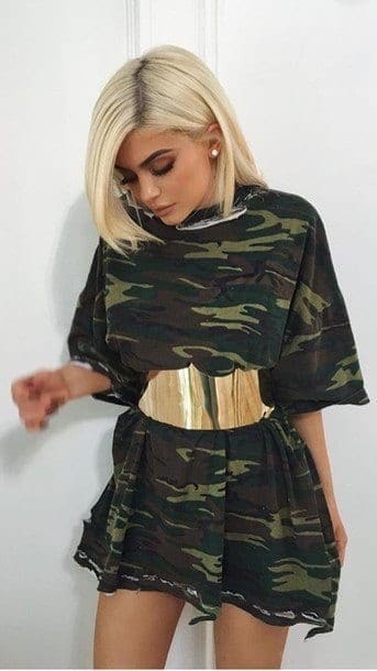 ↓ 18. Camo Dress & Corset Belt