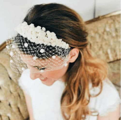 ↓11- Cute Cage Veil Headband