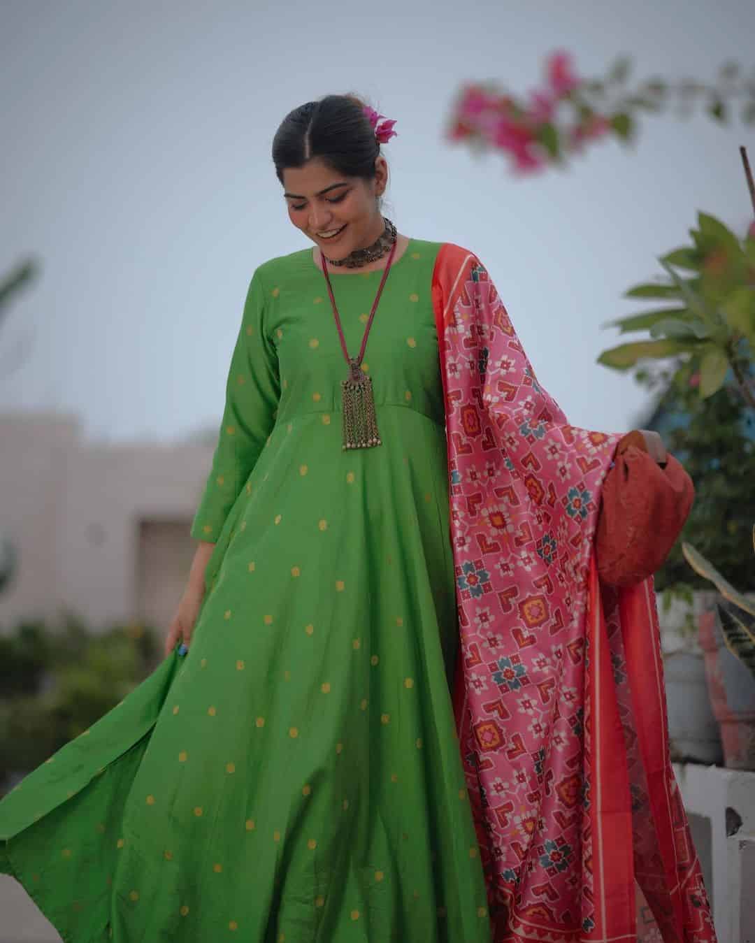 12 – Pair Frock With Patterned Dupatta