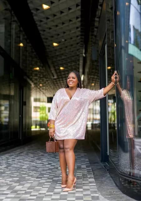 4 – Relaxed-Fit Sequin Shirt Dress