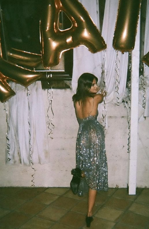 14 – Kaia Gerber in a Shimmer Sequined Dress